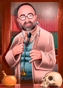 Caricatura de Jesús Sanz realizada por Alberto Cimadevilla