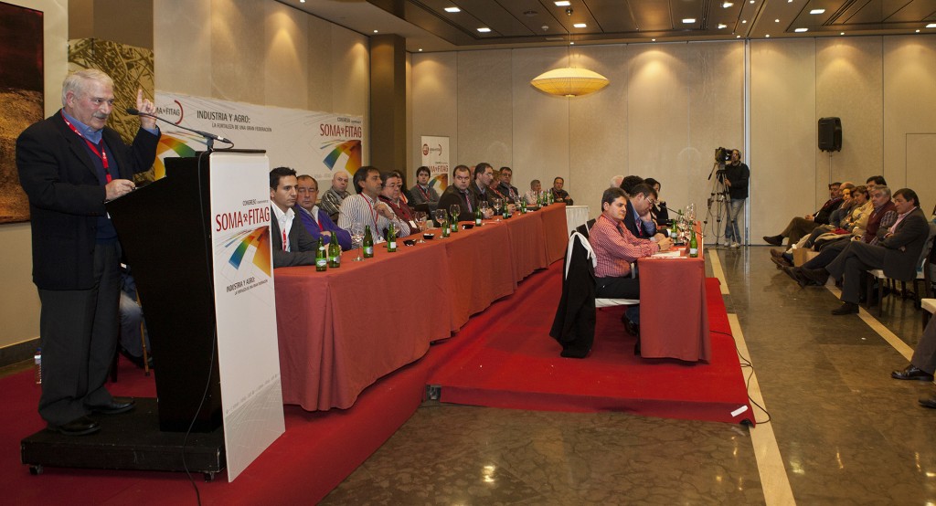 José Ángel Fernández Villa en un Congreso del SOMA, donde fue secretario general 36 años.