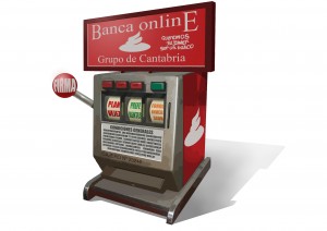 La banca cada vez se parece más a la de los casinos. Ilustración / Alberto Cimadevilla.