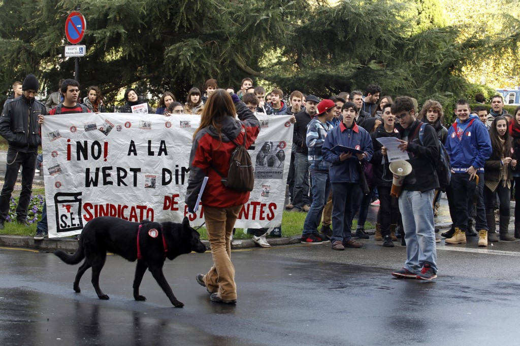 Una manifestación convocada por el Sindicato de Estudiantes durante una jornada de huelga. Foto / Mario Rojas.