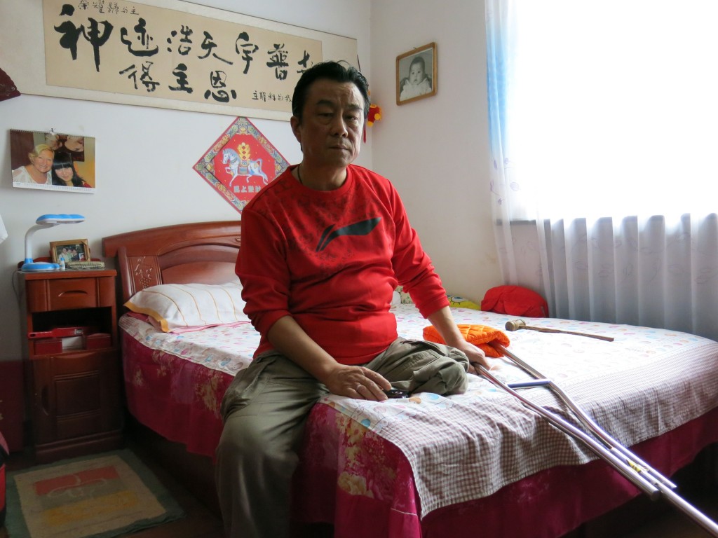 Qi Zhiyong perdió una pierna por un balazo en Tiananmen. Foto / Rita Álvarez Tudela.
