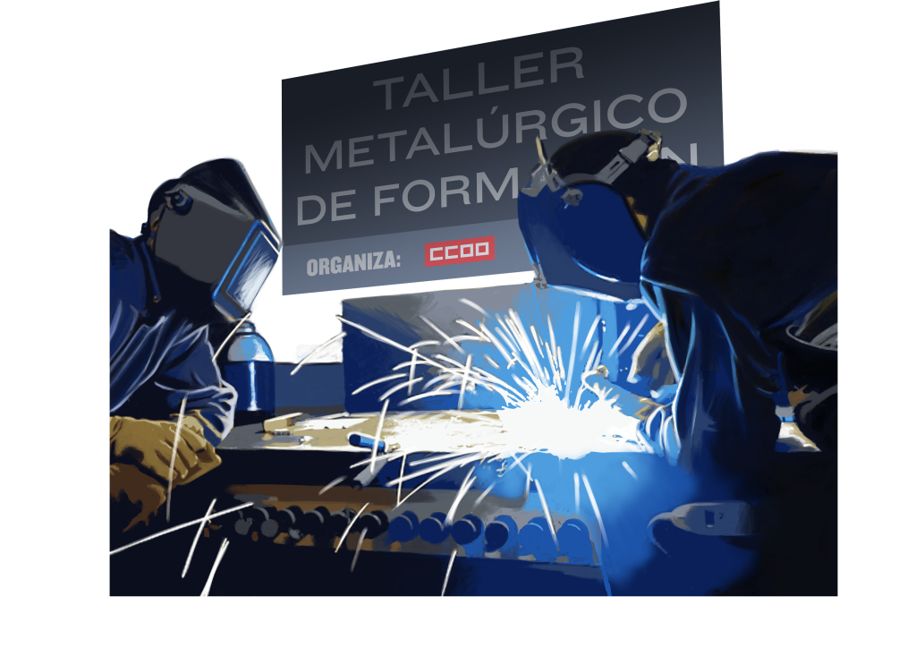 UGT y CCOO fueron los sindicatos que gestionaron el dinero para la formación de los fondos mineros. También lo hacen en otros sectores. Ilustración / Alberto Cimadevilla.