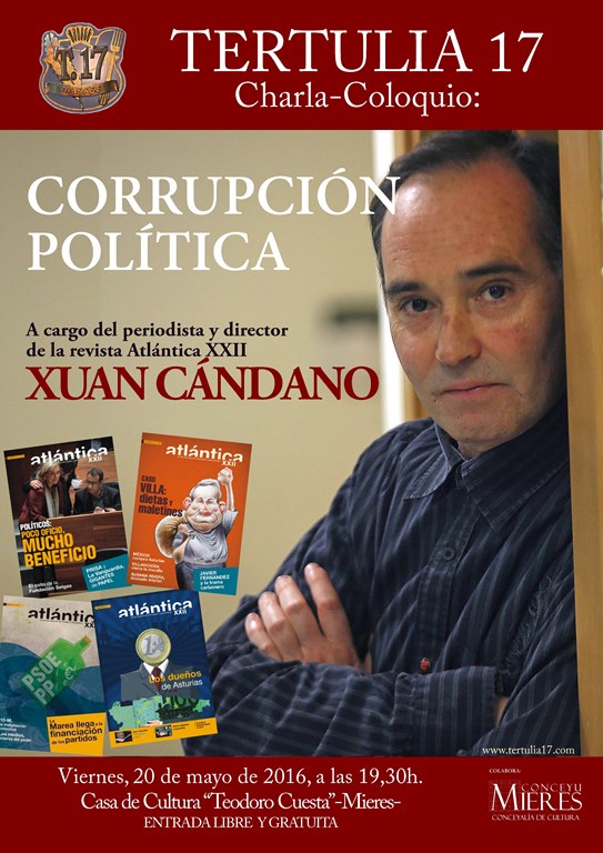 Cartel del acto de esta tarde en Mieres.