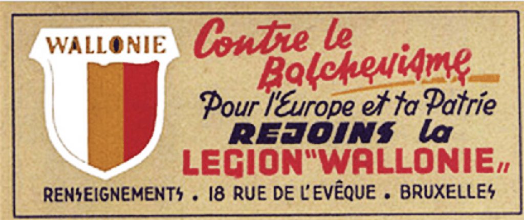 Boletín de enganche de la Legión Wallonie belga de las Waffen SS en la que habla de la defensa de Europa y la lucha contra el bolchevismo.